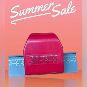 EK Red and Gray Flower Petal Border Punch